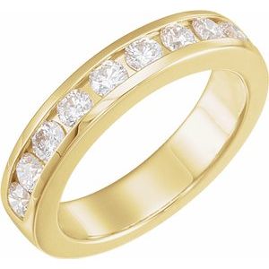 14k yellow 1 ctw diamond anniversary band 