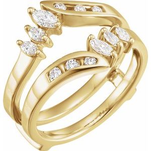 14k yellow 3/8 ctw diamond ring guard 