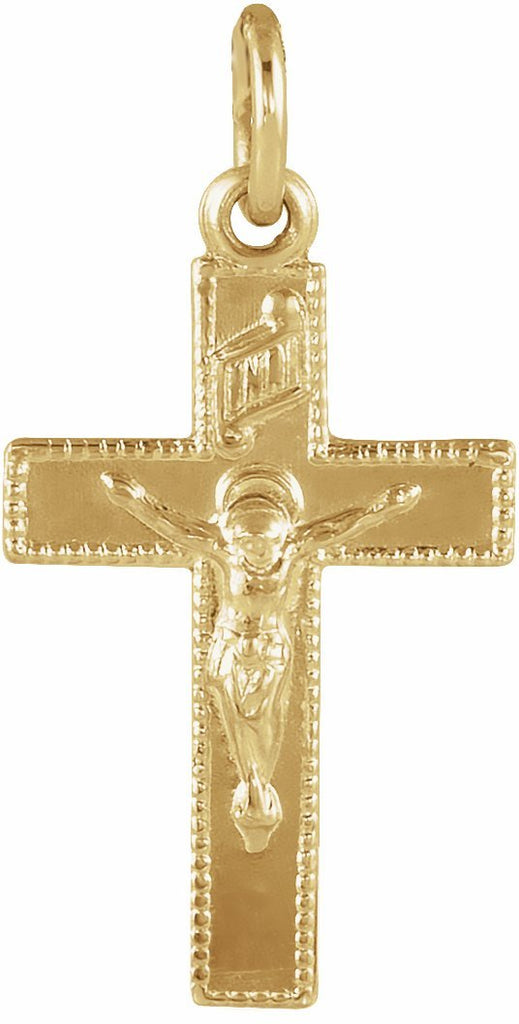 14k yellow 14x9 mm child's crucifix pendant