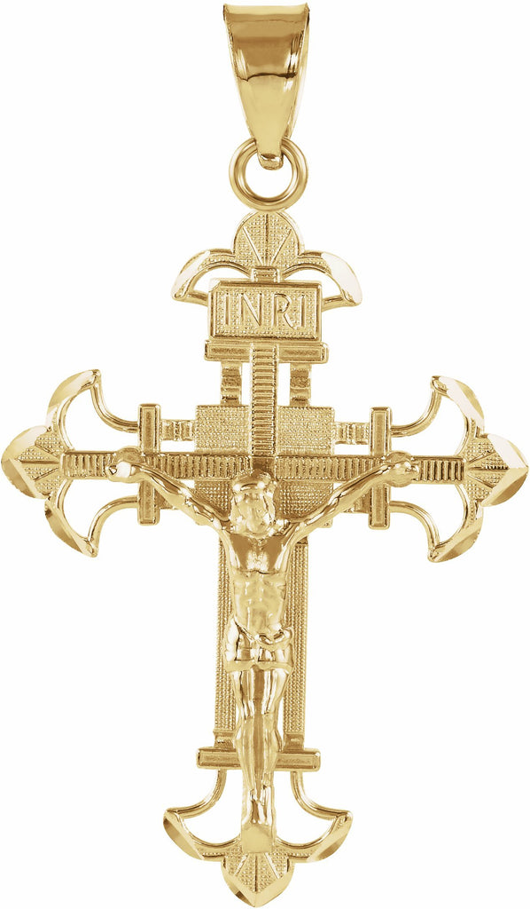 14k yellow 29x21.5 mm crucifix pendant  