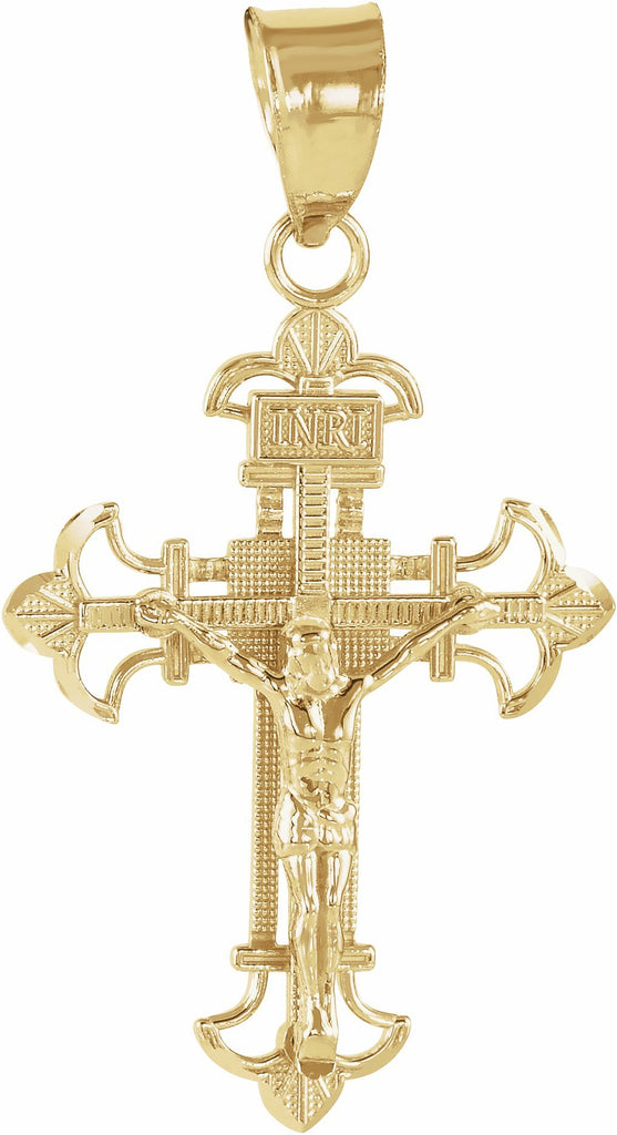 14k yellow 23.5x17.5 mm crucifix pendant  