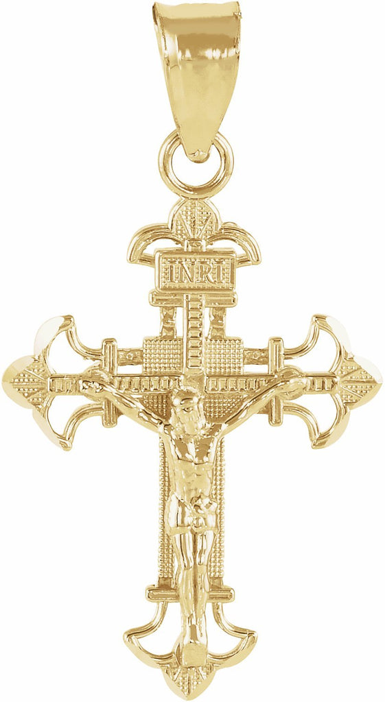 14k yellow 19x14 mm crucifix pendant  