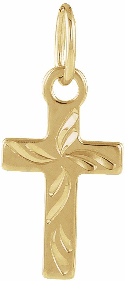 14k yellow 10x6 mm youth cross pendant