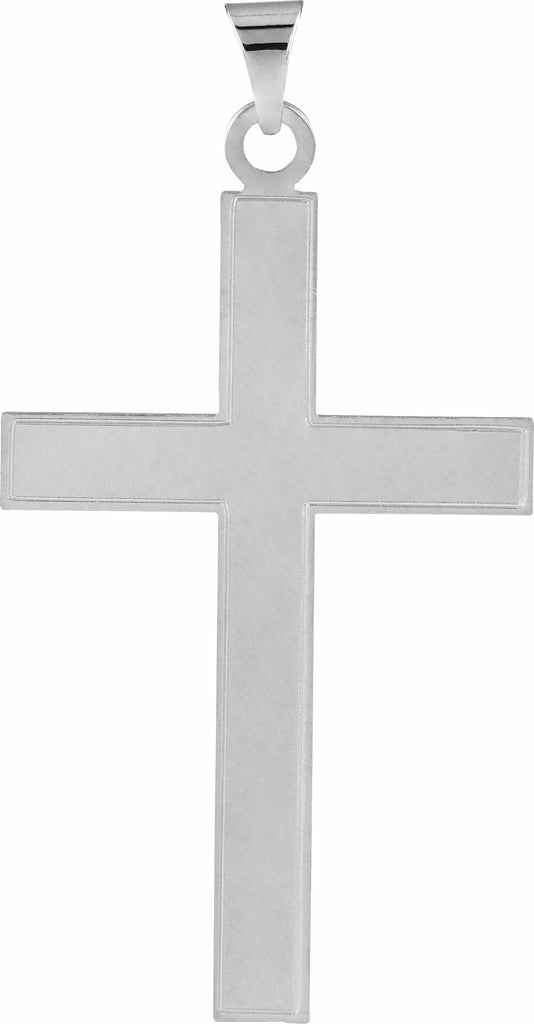 14k white cross pendant 