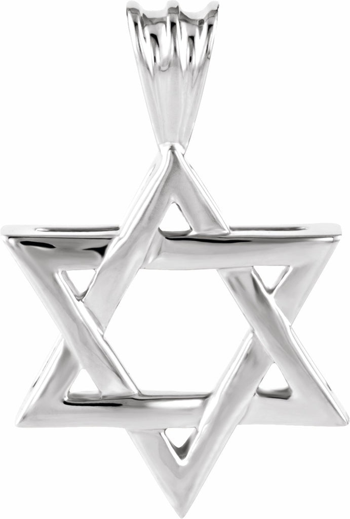 sterling silver 17x15.25 mm star of david pendant