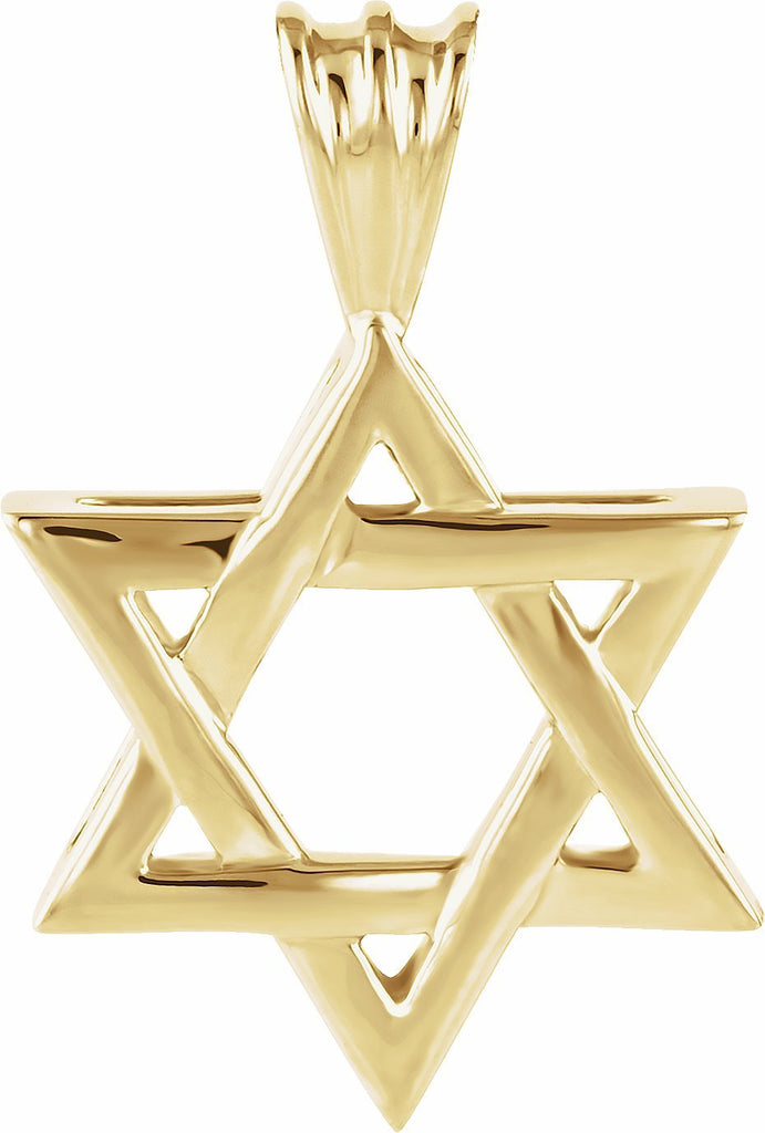 14k yellow 17x15.25 mm star of david pendant