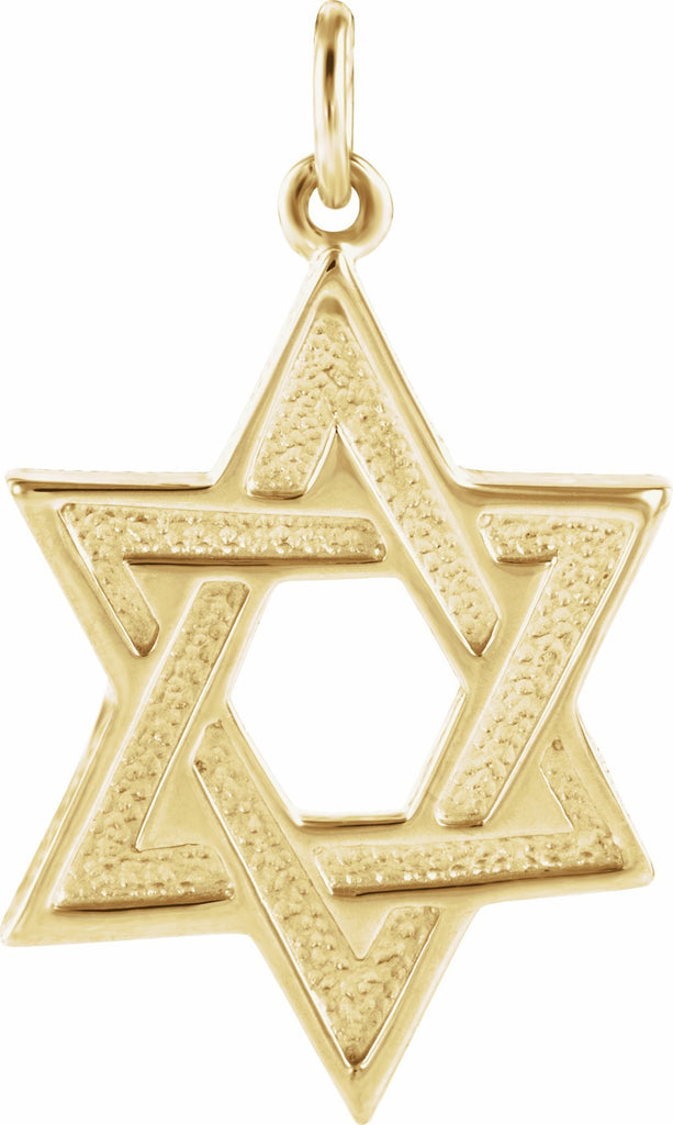 14k yellow star of david pendant