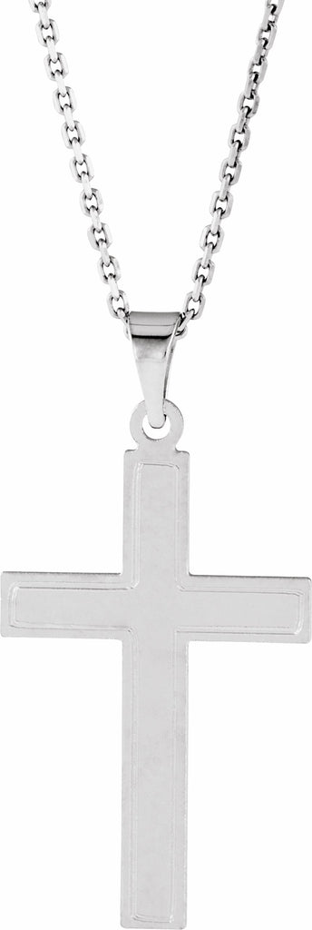 14k white cross necklace 