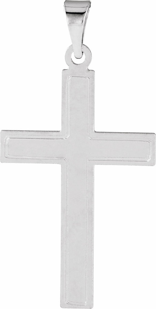 14k white cross pendant 