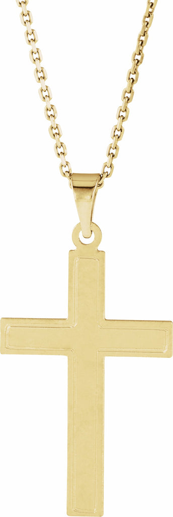 14k yellow cross necklace 