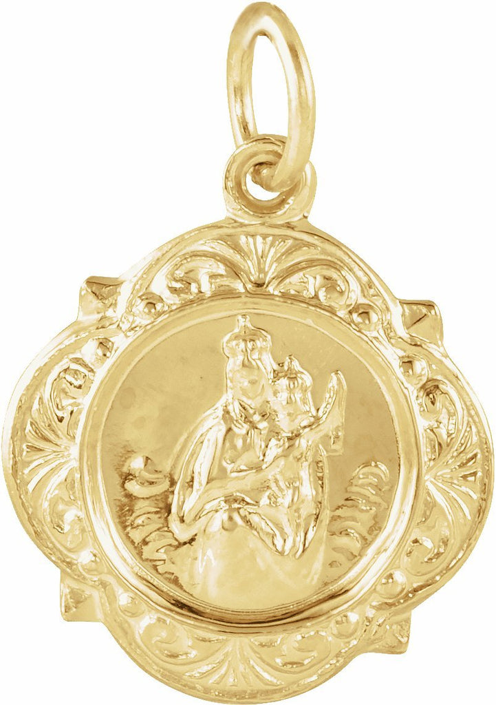 14k yellow 12.14x12.09 mm scapular medal