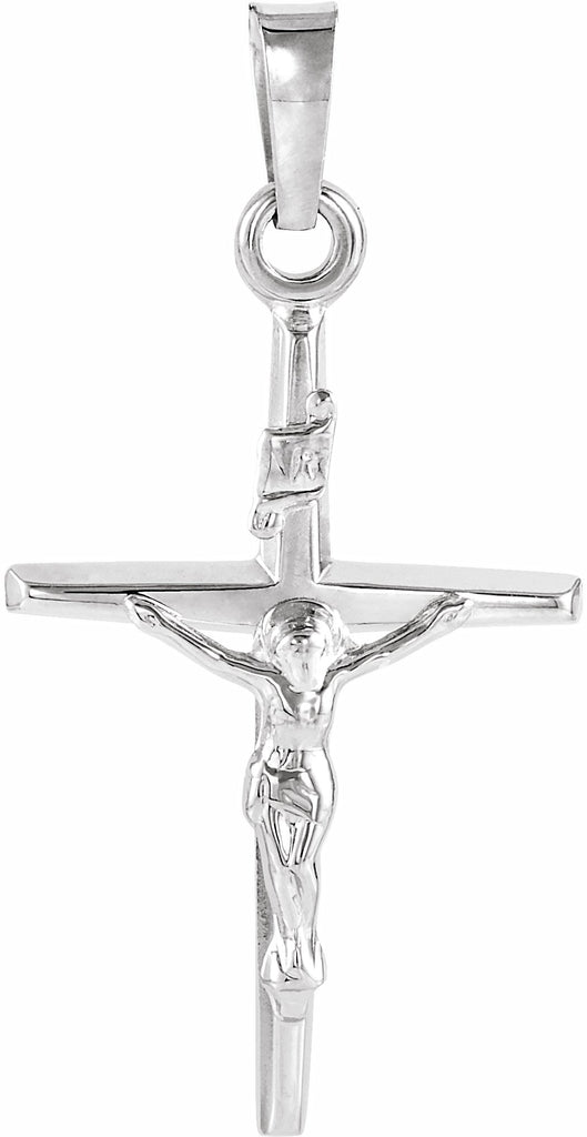 14k white crucifix pendant 