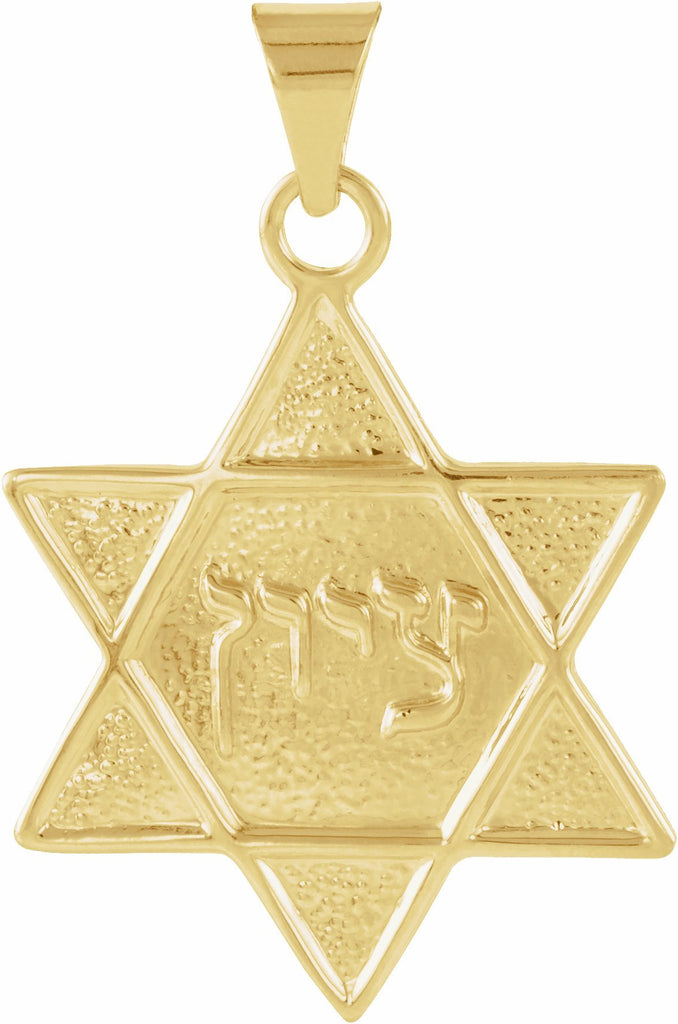 14k yellow 21x19 mm star of david pendant 