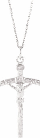 sterling silver 38x18 mm crucifix 24" necklace