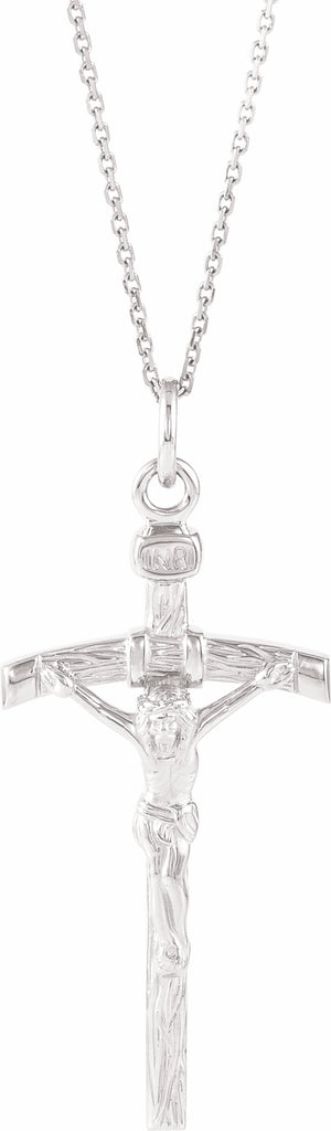 sterling silver 38x18 mm crucifix 24" necklace