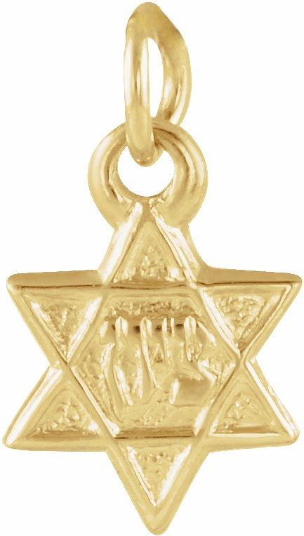 14k yellow 7.5x7 mm star of david pendant 