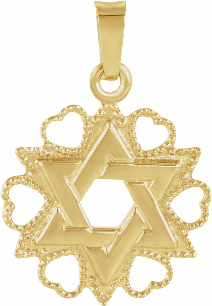 14k yellow 18x15 mm star of david pendant  