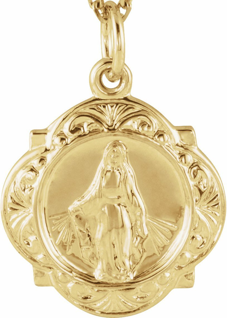 14k yellow 12 mm miraculous medal