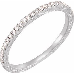 14k white 1/6 ctw diamond anniversary band  