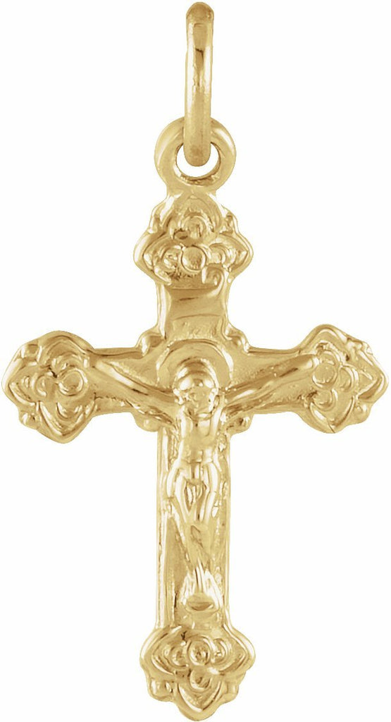 14k yellow 14x9 mm children's crucifix pendant