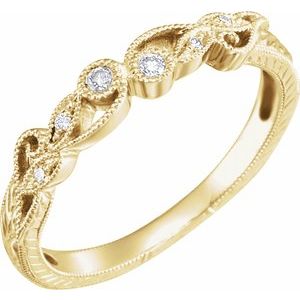 14k yellow .06 ctw diamond anniversary band  