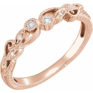 14k rose .06 ctw diamond anniversary band  