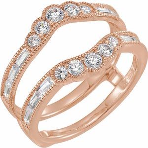 14k rose 1 ctw diamond ring guard  