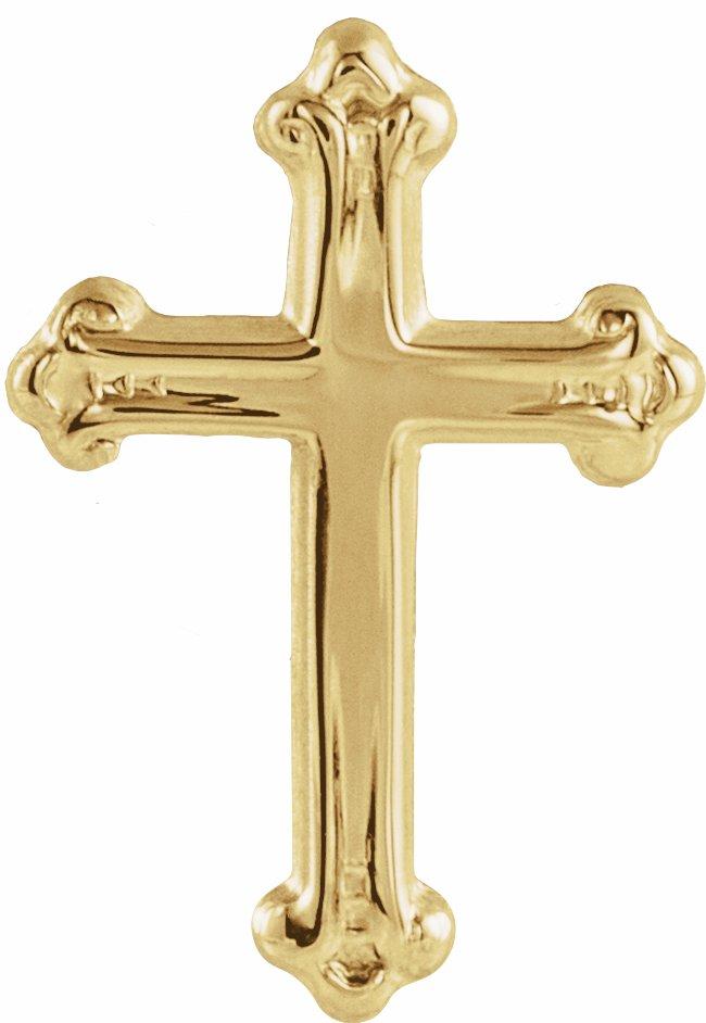 14k yellow 15x10.5 mm cross lapel pin