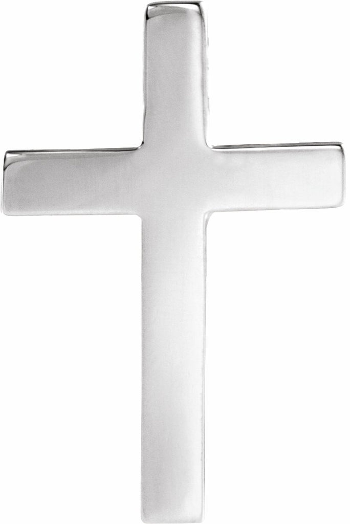 14k white 22x14 mm cross lapel pin 