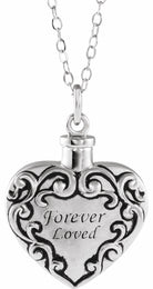 sterling silver forever loved ash holder 18" necklace