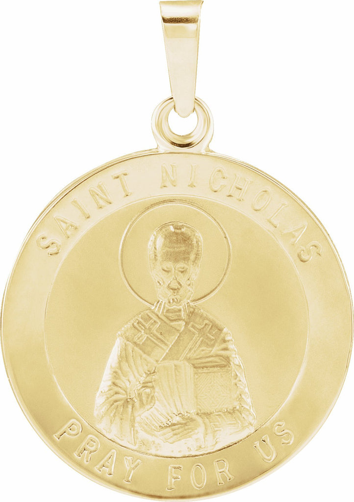 14k yellow 18.25 mm st. nicholas medal