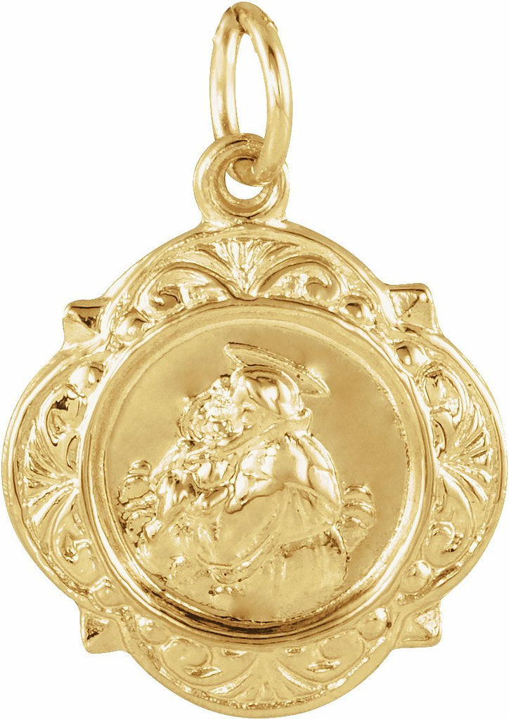 14k yellow 12.14x12.09 mm st. anthony medal