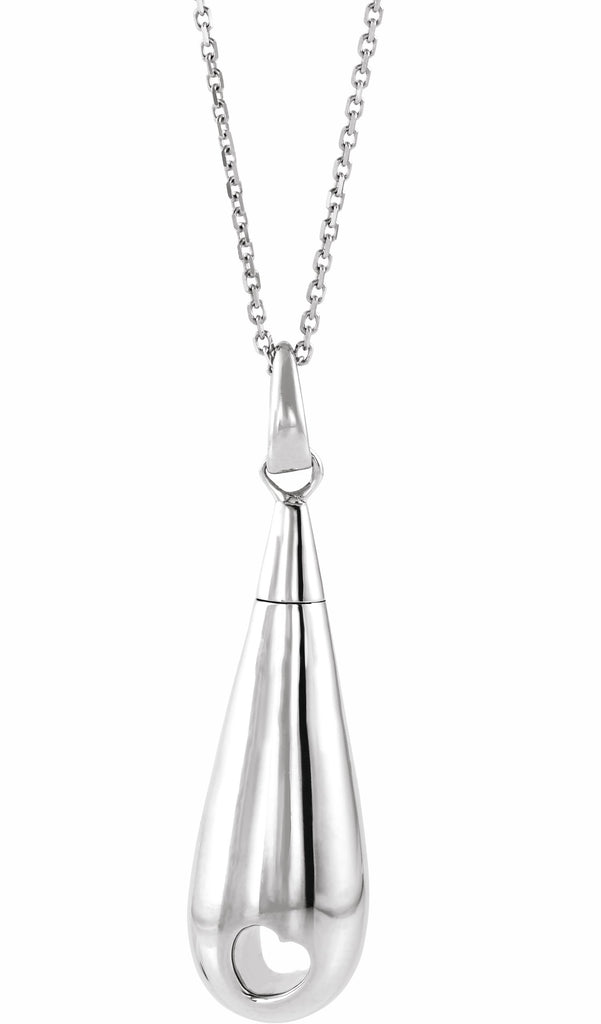 sterling silver tear of love ash holder 18" necklace