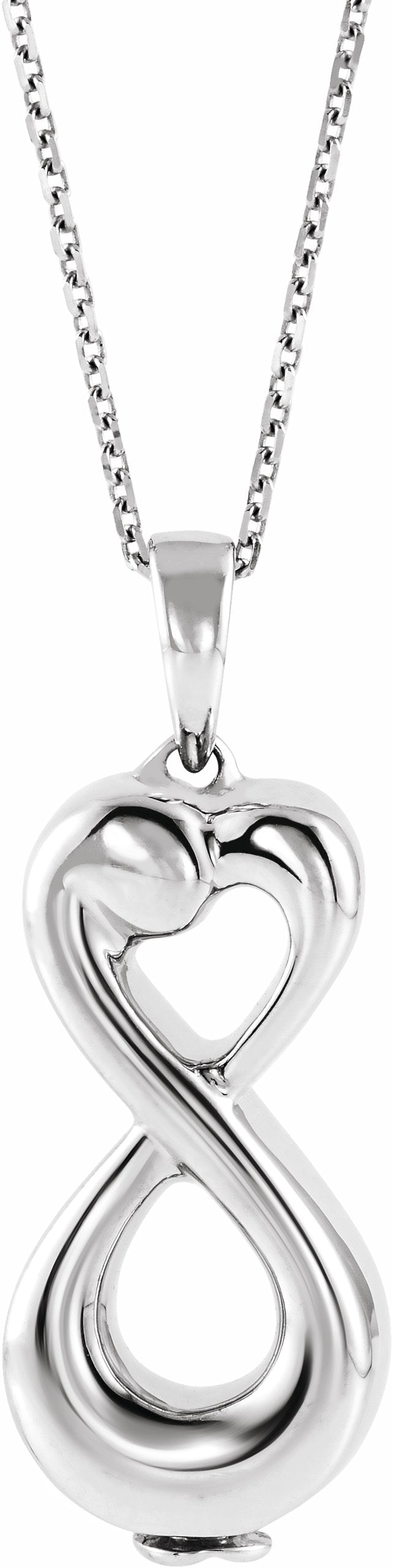 10k white infinite love ash holder 18" necklace