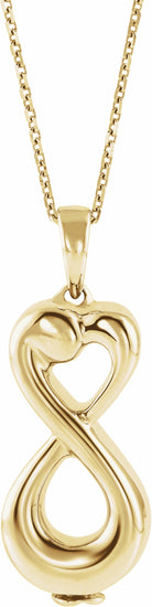 10k yellow infinite love ash holder 18" necklace