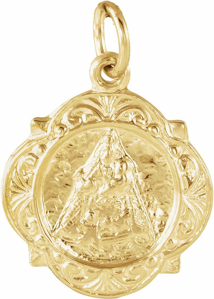 14k yellow 12.14x12.09 mm caridad del cobre medal