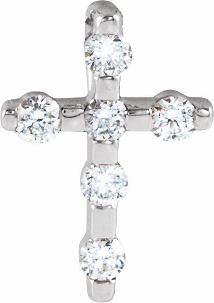 14k white .08 ctw diamond cross pendant  