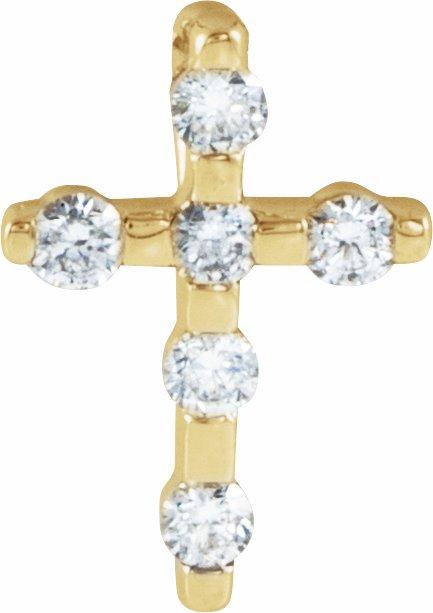 14k yellow .08 ctw diamond cross pendant  