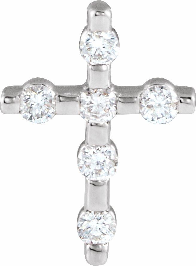 14k white 1/5 ctw diamond cross pendant  