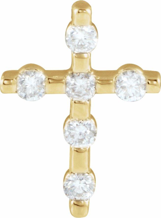 14k yellow 1/5 ctw diamond cross pendant  