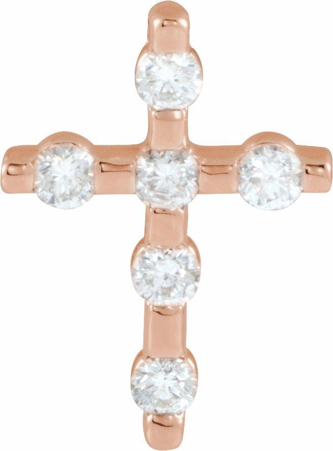 14k rose 1/5 ctw diamond cross pendant  