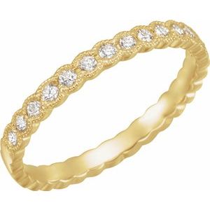 14k yellow 1/4 ctw diamond anniversary band size 4