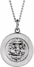 sterling silver 15 mm baptism medal 18" necklace  