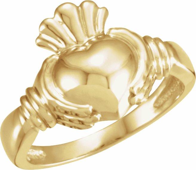 14k yellow claddagh ring size 7
