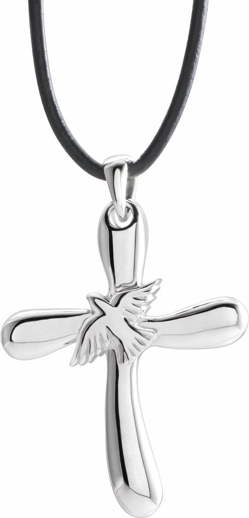 sterling silver cross with dove necklace