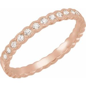 14k rose 1/4 ctw diamond anniversary band size 4