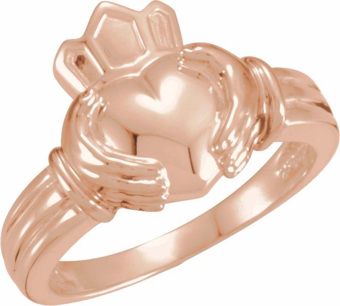 14k rose claddagh ring
