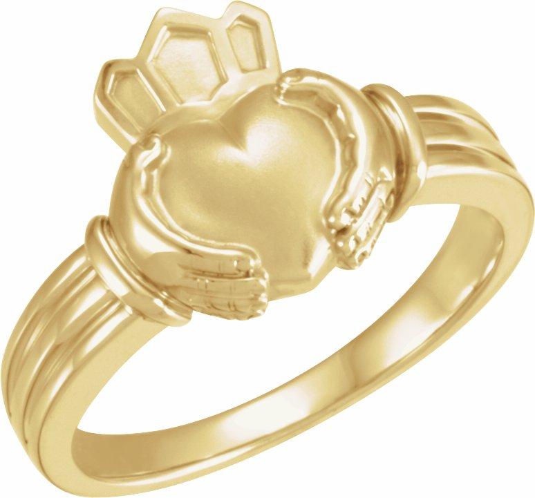 14k yellow claddagh ring