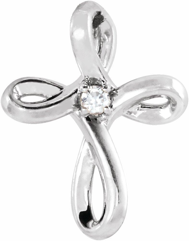 platinum .015 ctw diamond cross pendant