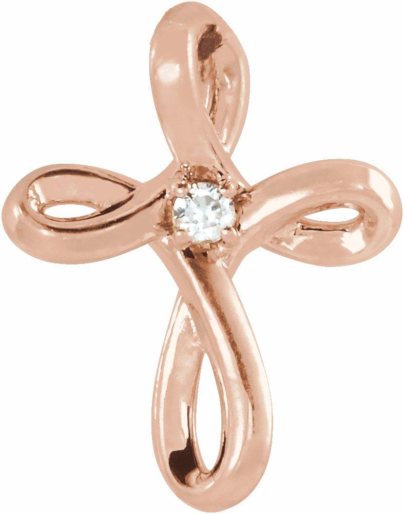 14k rose .015 ctw diamond cross pendant